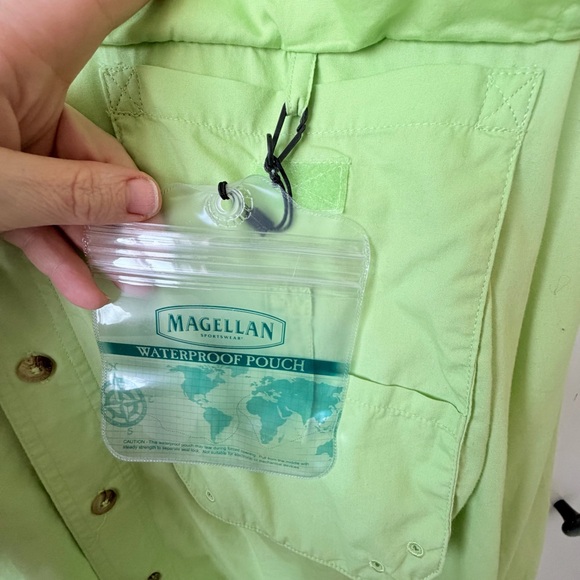 Magellan Lime Green Fishing Shirt Ventilated Long Sleeve Size L - Picture 5 of 11